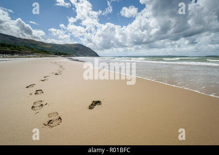 Penmaenmawr spiaggia sulla costa settentrionale del Galles REGNO UNITO Foto Stock