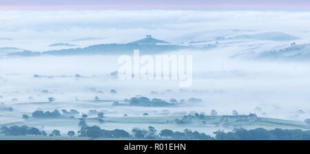 Vista attraverso la Marshwood Vale per Colmer's Hill da Pilsdon Pen, Dorset, England, Regno Unito Foto Stock