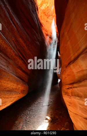 Irraggiamento solare illumina la polvere di bandiere nel Peckaboo Canyon Kanab, Utah, Stati Uniti d'America Foto Stock