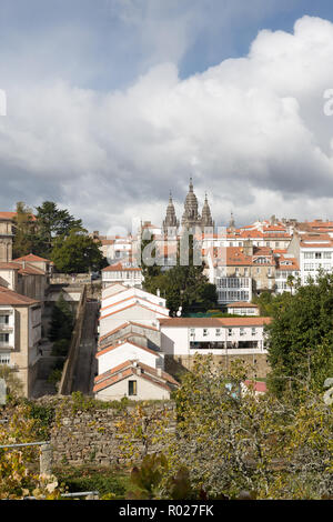 Santiago de Compostela vista panoramica in Galizia, Spagna Foto Stock