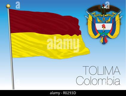 Tolima bandiera regionale, Republica de Colombia, illustrazione vettoriale Illustrazione Vettoriale