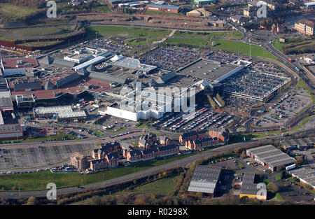 Vista aerea Merryhill shopping center a Brierley Hill, West Midlands Foto Stock