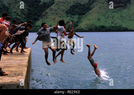 Bambini Fijiano, Figi, Oceano Pacifico Foto Stock