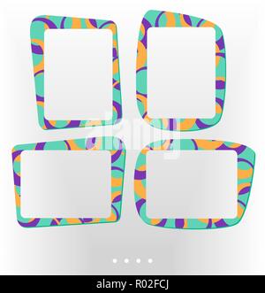 Vettore cornici colorate per le foto o immagine. Decorativa cornice colorata. Vettore isolato su sfondo bianco - basta posizionare l'immagine. In EPS Illustrazione Vettoriale