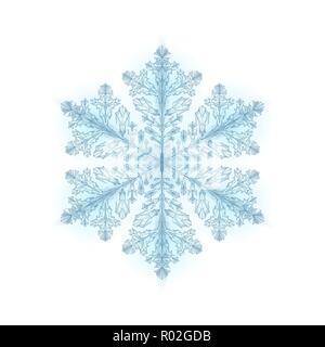 Bassa poligonale poli festosa il simbolo del fiocco di neve. Isolato 3D rendering dettagliato triangolo geometrico della scheda Messaggi di saluto. Neve ghiaccio cristallo luce sparkle Natale Anno Nuovo modello illustrazione vettoriale Illustrazione Vettoriale