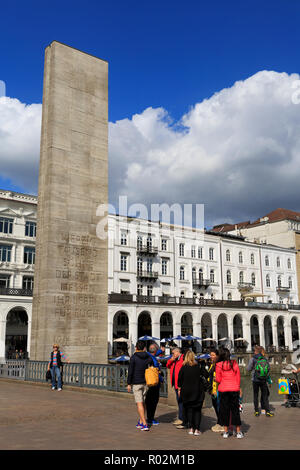 Guerra Mondiale 1 Memorial, Rathaus Square, Amburgo, Germania, Europa Foto Stock