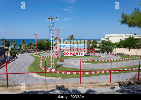 Kartland Go Kart circuito, El. Venizelou, Hersonissos (Chersonisou), Regione di Heraklion, Creta (Kriti), Grecia Foto Stock