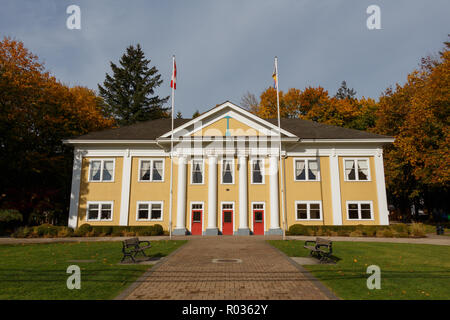 Fort Langley, Canada - Circa 2018 - Fort Langley Community Hall, 1932 Foto Stock