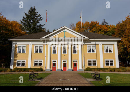 Fort Langley, Canada - Circa 2018 - Fort Langley Community Hall, 1932 Foto Stock