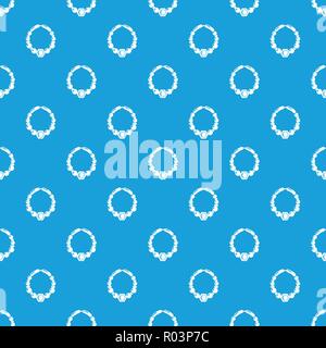 Perla collana pattern vettore blu senza giunture Illustrazione Vettoriale