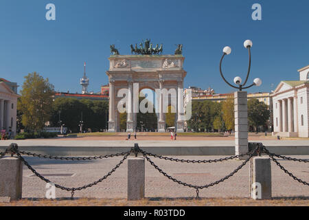 Arco di Trionfo (Arco della Pace), Piazza Sempione. Milano, Italia Foto Stock