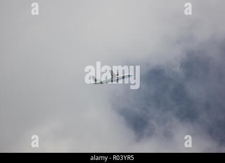 Licciana Nardi, Italia - 30 Ottobre 2018: HS-PGM ATR 72-500 delle vie aeree di Bangkok ,decollare da Chiangmai airportto Mandalay. Foto Stock
