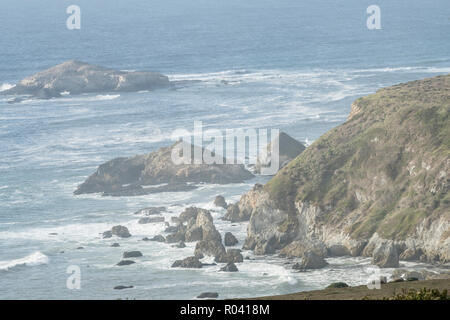 La resistente bellissima costa a Pt. Reyes National Seashore in California. Foto Stock