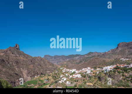 Tajeda con vista su Pico de las Nieves, Gran Canaria, Spagna Foto Stock