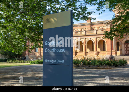 Corte storica costruzione casa nella città terrestre di Goulburn nel Nuovo Galles del Sud, Australia Foto Stock