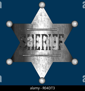 Un US wild west sheriff badge. Foto Stock