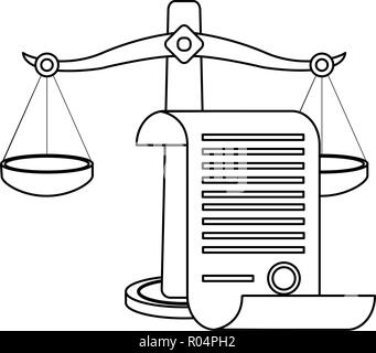 Giustizia e diritto di equilibrio e di costituzione foglio illustrazione vettoriale graphic design Illustrazione Vettoriale