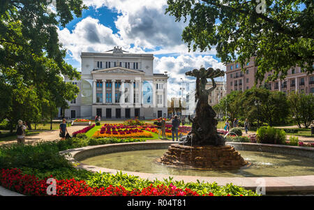 Opera Nazionale Lettone Edificio, Riga, Lettonia, Paesi Baltici, Europa Foto Stock