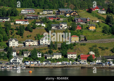 Geiranger Village, More og Romsdal County, Norvegia, Scandinavia, Europa Foto Stock