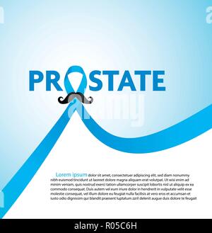 Poster per la salute dell'uomo del cancro della prostata awareness month Illustrazione Vettoriale
