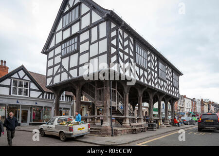 Il XVII secolo la struttura di legno casa mercato in Ledbury Foto Stock