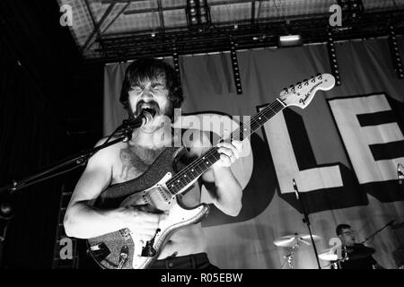 IDLES - 23rd Ottobre 2018 - Newcastle Riverside Mark Bown chitarrista Foto Stock