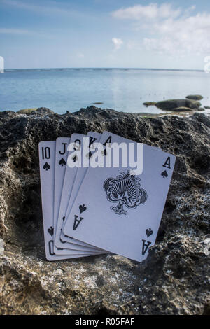 Royal Flush spade scheda poker gamble tema Foto Stock