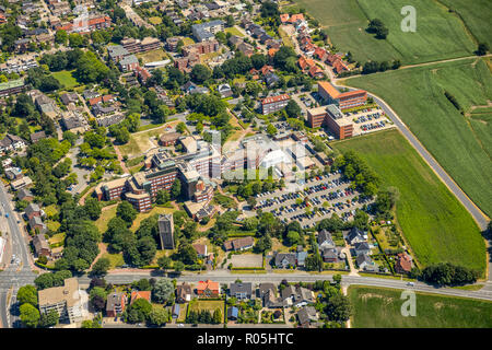 Vista aerea, il distretto amministrativo di Warendorf, reparto di salute Warendorf -Kreishaus-, veicolo registration office Warendorf, county departme polizia Foto Stock