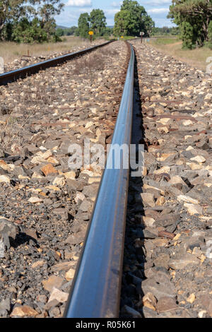 I binari ferroviari closeup da NSW Australia Foto Stock