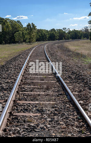 I binari ferroviari closeup da NSW Australia Foto Stock