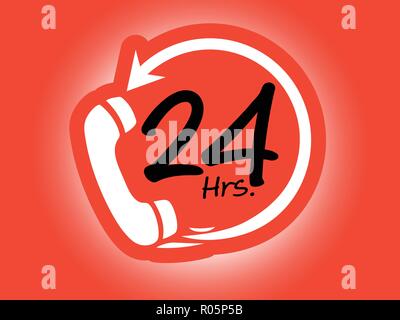 24 hr service vettore simbolo business service Illustrazione Vettoriale