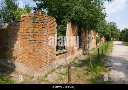 L'Italia, Emilia Romagna, campo di concentramento di Fossoli vicino Carpi (Modena), utilizzato per le destinazioni al di Auschwitz-Birkenau, Dachau Buchenwald, Flossenburg nei campi della morte. Esso è utilizzato per essere una polizia ed il tedesco transessuali della SS. 5.000 politico e razziale passati prigionieri da Fossoli. Foto Stock