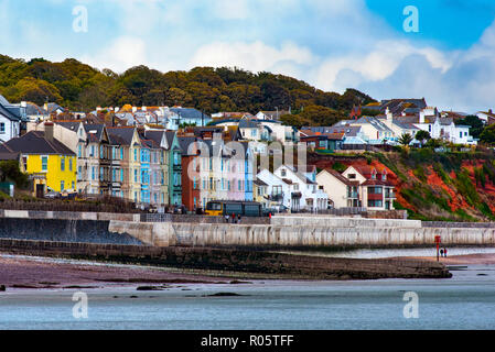 DAWLISH, Devon, Regno Unito - 26Oct2018: GWR Classe 143 Treno Pacer 143603 Nord della stazione a Dawlish. Foto Stock