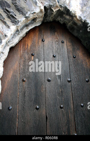 Porta del Castello Eilean Donan vicino a Dornie, Kyle of Lochalsh Foto Stock