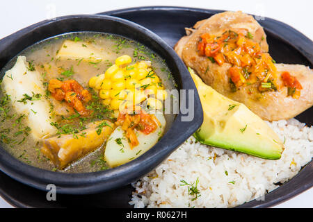 Tradizionale zuppa colombiana dalla regione della Valle del Cauca chiamato sancocho Foto Stock