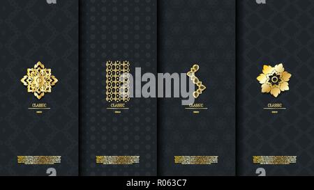 Modello di packaging di tailandese esotica design pattern concetto di elemento di sfondo elegante disegno vettoriale, inclusivo di modello swatch Illustrazione Vettoriale