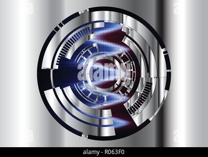 Abstract tecnologico di metallo hud digitale background design vettoriali Illustrazione Vettoriale