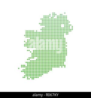 Mappa di Irlanda - Icona del vettore nel verde in stile moderno Illustrazione Vettoriale