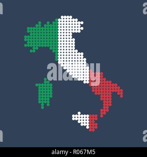 Lo stile della mappa Italia nei colori del paese Illustrazione Vettoriale