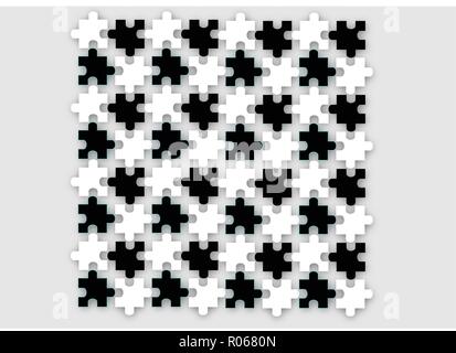 Puzzle colorato pezzi in serie Illustrazione Vettoriale