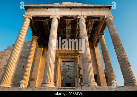 Acropoli al tramonto, Sito Patrimonio Mondiale dell'UNESCO, Atene, Attica, regione, Grecia, Europa Foto Stock