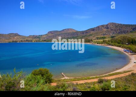 Karathona Beach, Nafplio, Argolis, del Peloponneso, della Grecia, Europa Foto Stock