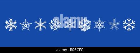 Set di Natale decorato di fiocchi di neve Illustrazione Vettoriale