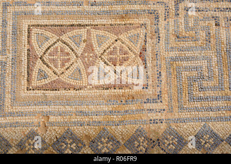 Mosaico a Kourion, Curio sito romano, Cipro Ottobre 2018 Foto Stock