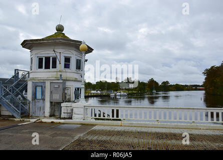 Downtown Pocomoke MD nei pressi di ponte levatoio Foto Stock