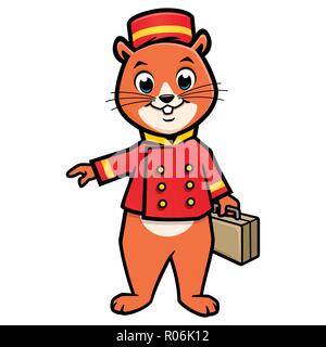 Cartoon Scoiattolo striado portantino Illustrazione Vettoriale