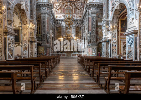 Interno, Chiesa di Santa Caterina, Palermo, Italia Foto Stock