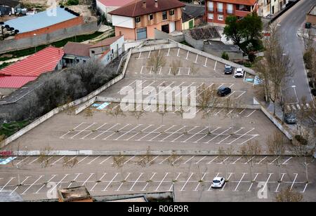 vista aerea di un parcheggio Foto Stock