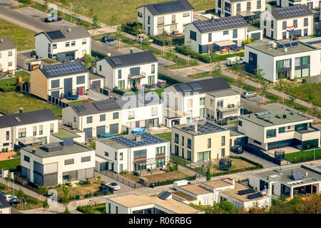 Zona residenziale con case di proprietà, casa di proprietà, vista aerea, Haverkamp, Gelsenkirchen, zona della Ruhr, Renania settentrionale-Vestfalia, Germania, DEU, Europa Foto Stock