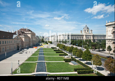 Wien, Vorplatz Museumsquartier, Naturhistorisches Museum - Vienna, il Museo di Storia Naturale Foto Stock